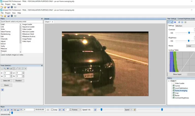 L’éclaircissement d’une image de vidéosurveillance nocturne dans Amped FIVE