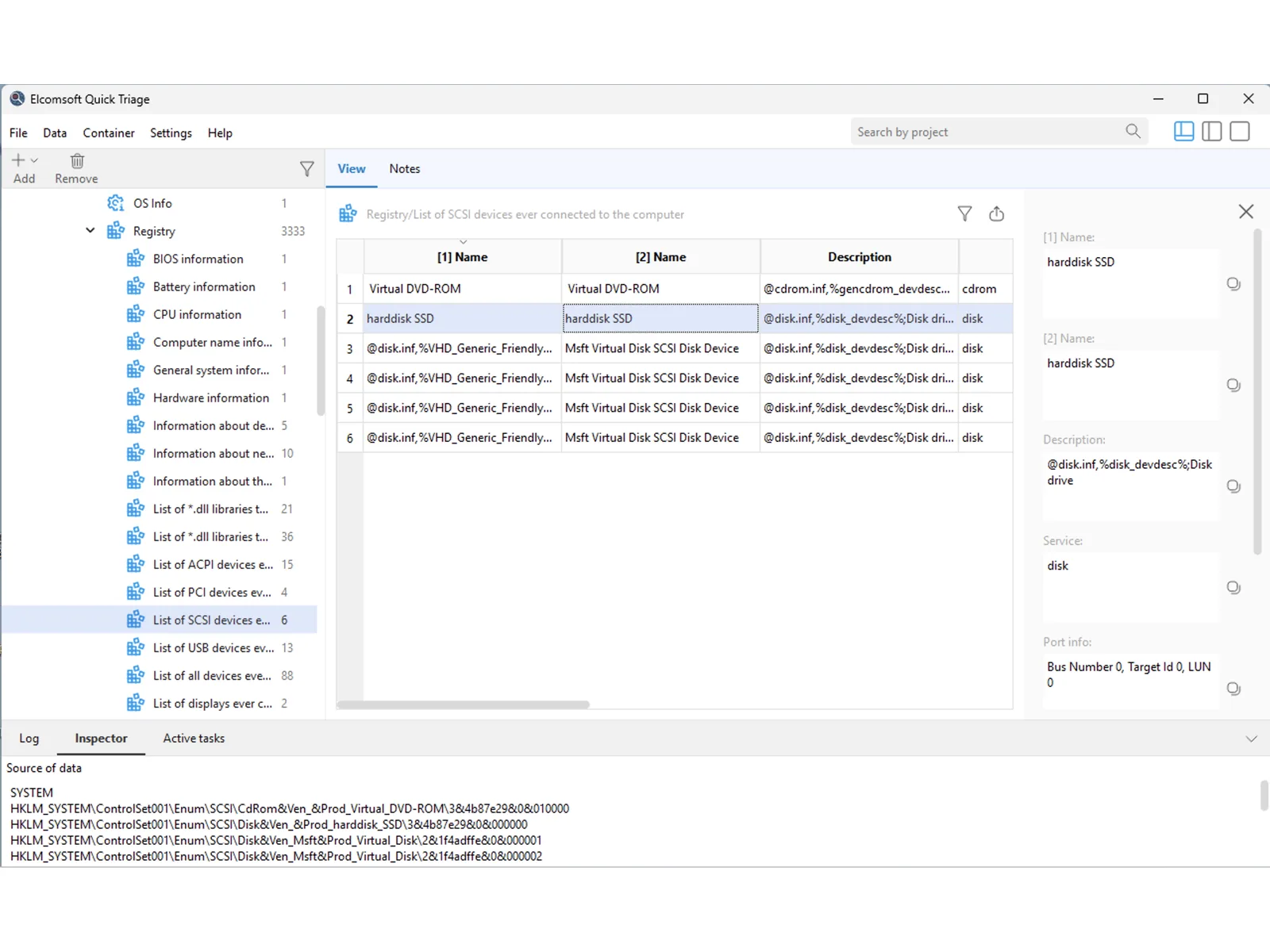 La fenêtre principale d’Elcomsoft Quick Triage