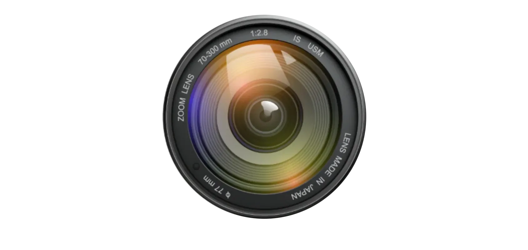 Un objectif photographique vu de face