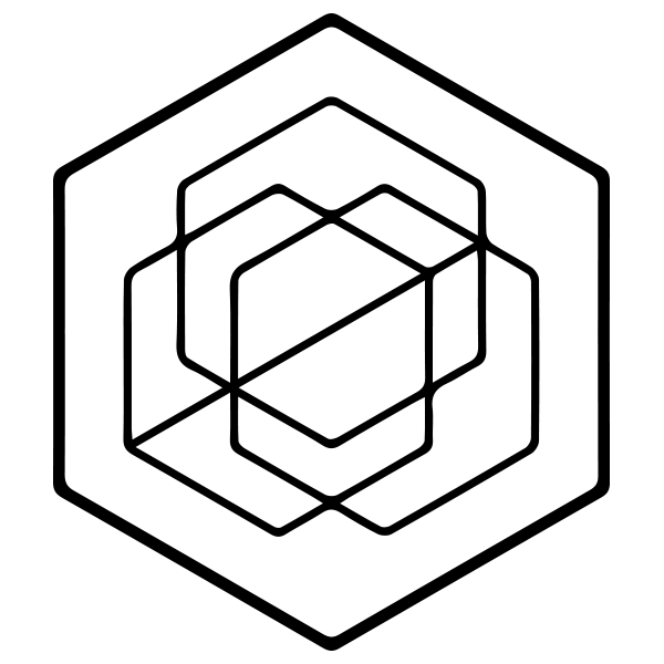 Pictogramme de l’offre en équipe : trois hexagones imbriqués