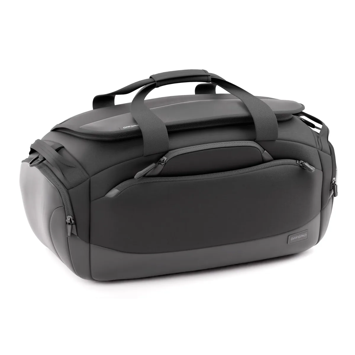 Le sac Faraday Duffel d’OffGrid ouvert, son grand compartiment blindé apparent