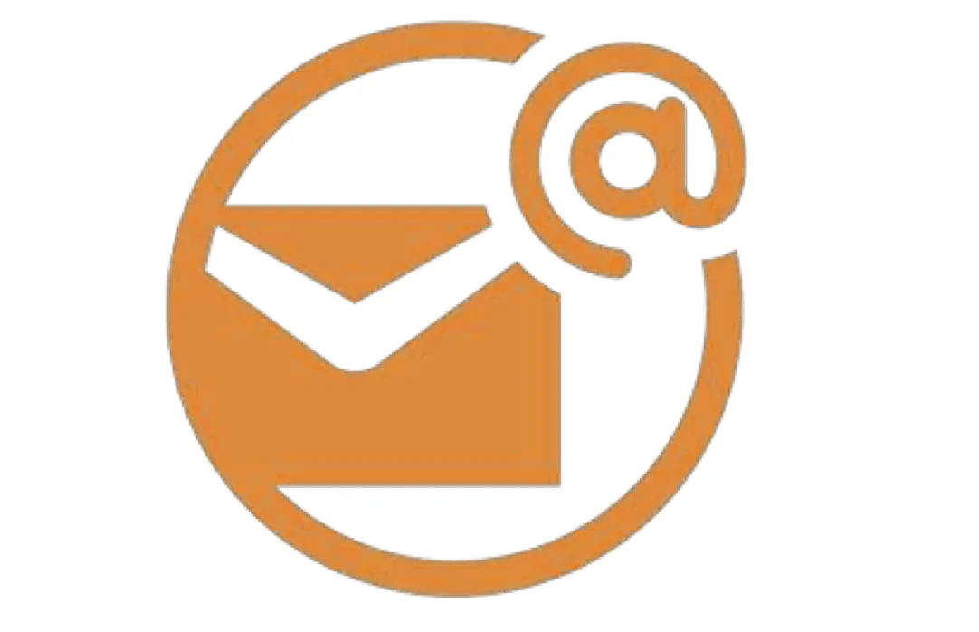 Une enveloppe et une arobase dans un cercle