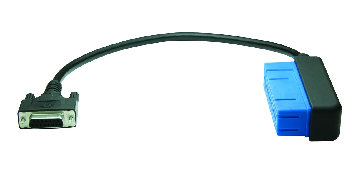 Un câble D2M du Bosch CDR pour un calculateur d’airbags BMW, connecteur bleu