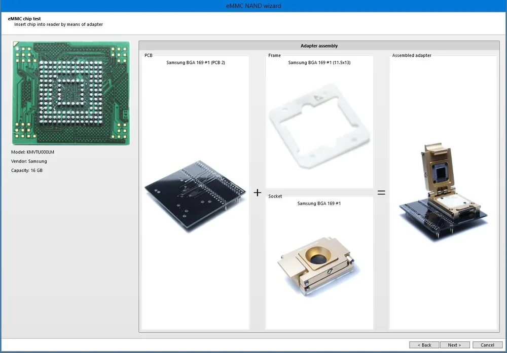 Le logiciel : montage de l’adaptateur, carte, cadre et support assemblés